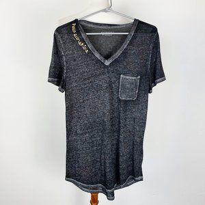 Peace & Pearls Women's Size Medium Burnout Tee